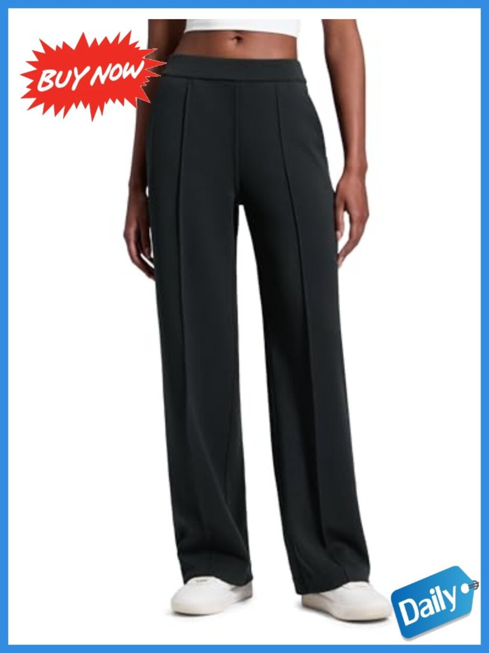 CRZ YOGA SoftAura Pintuck Sweatpants 30" Mid Rise Relaxed Fit Straight Leg